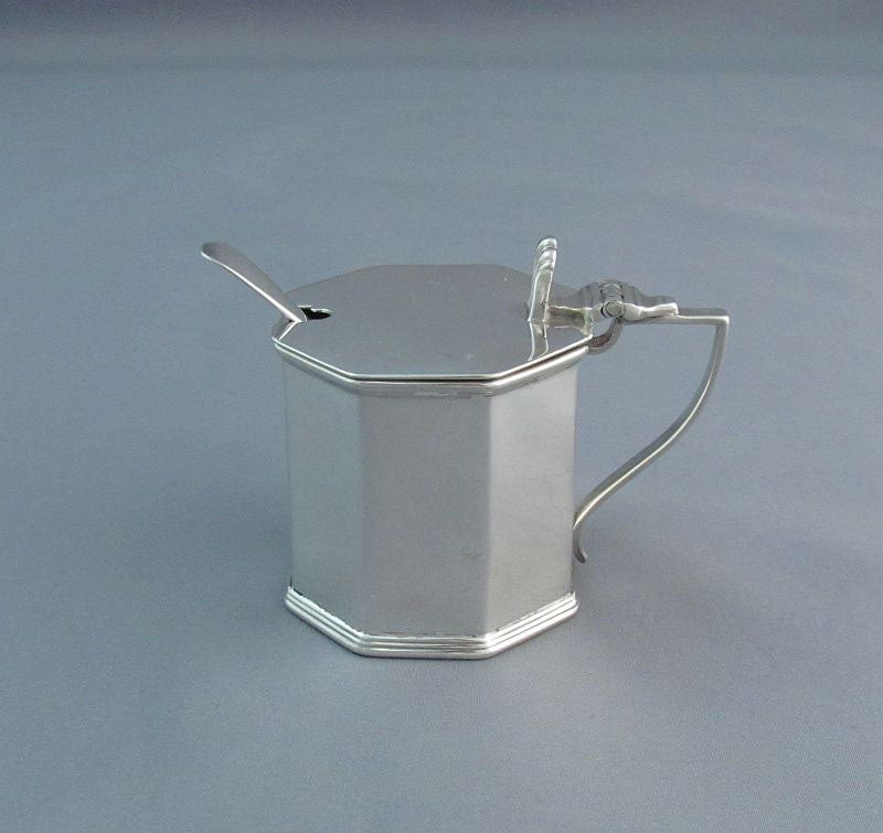 Edwardian Sterling Silver Mustard Pot - JH Tee Antiques