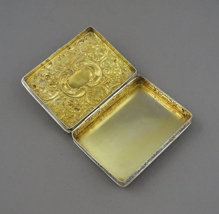 German Silver Tobacco Box - JH Tee Antiques
