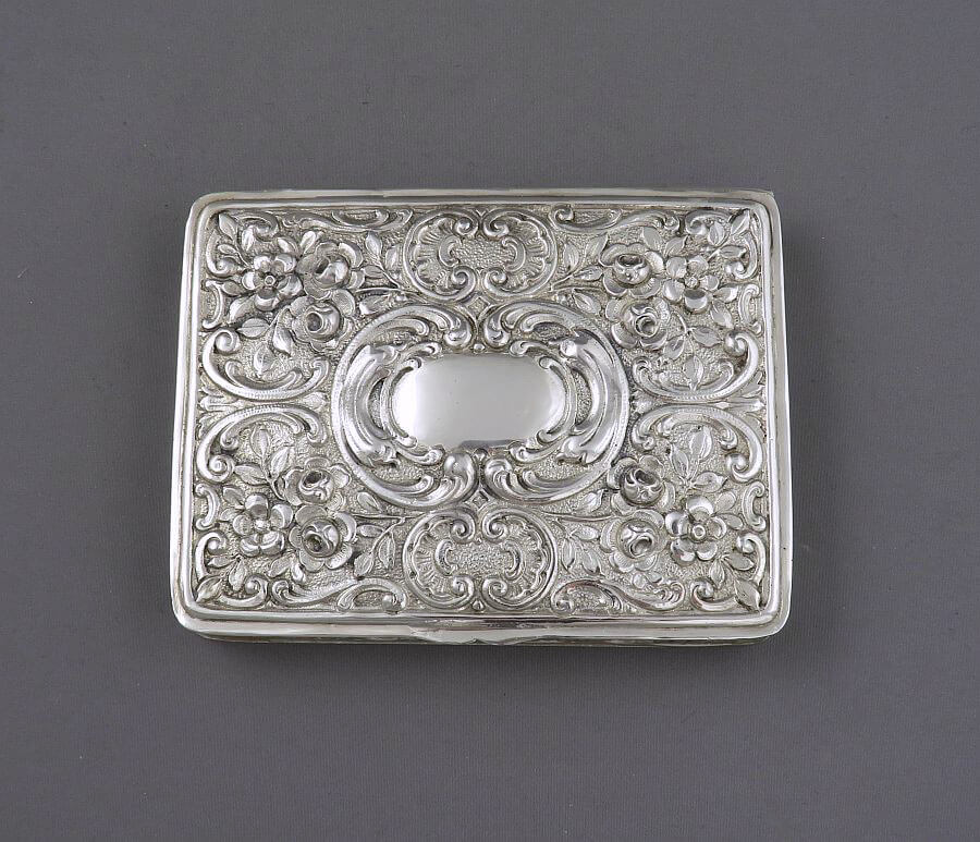 German Silver Tobacco Box - JH Tee Antiques
