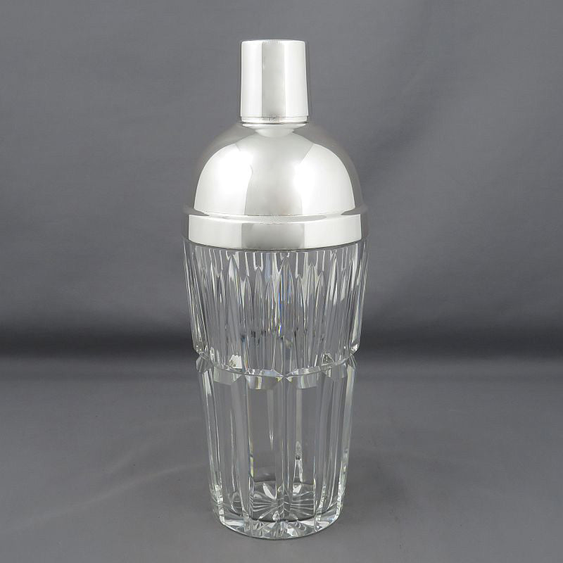 Belgian Silver and Crystal Cocktail Shaker - JH Tee Antiques