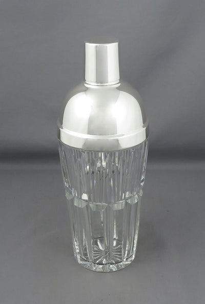 Belgian Silver and Crystal Cocktail Shaker - JH Tee Antiques