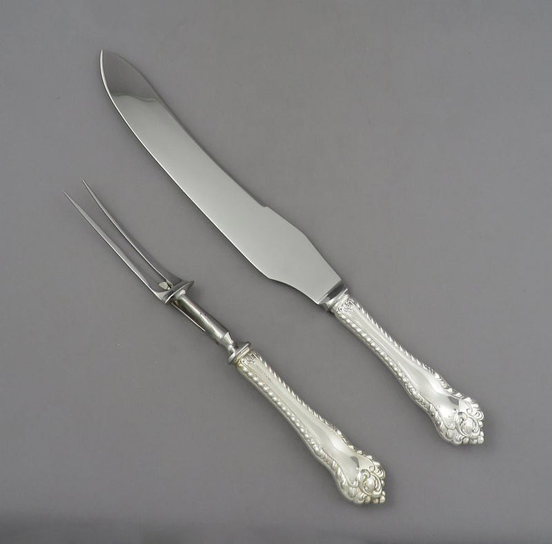 Birks Gadroon Sterling Silver Carving Set - JH Tee Antiques