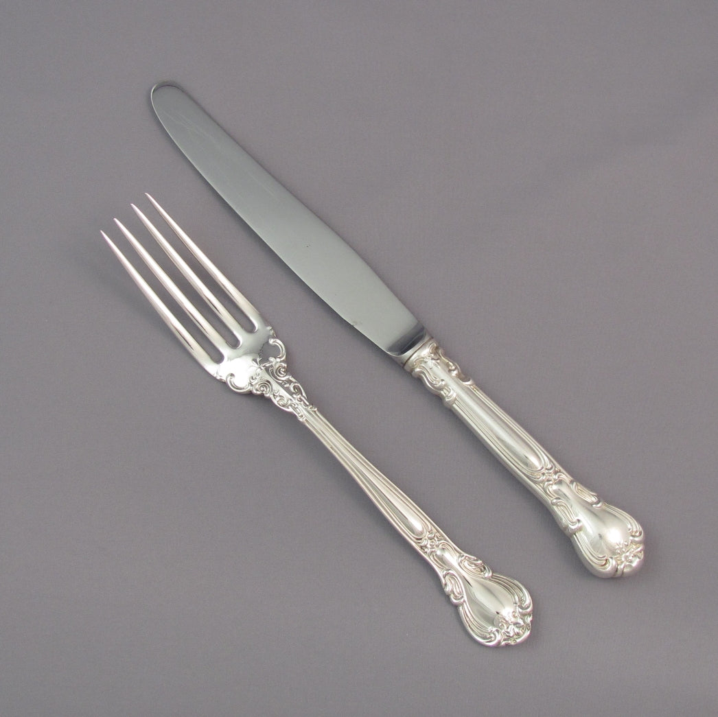 Birks Sterling Silver Flatware Service for 12 - Chantilly - JH Tee Antiques