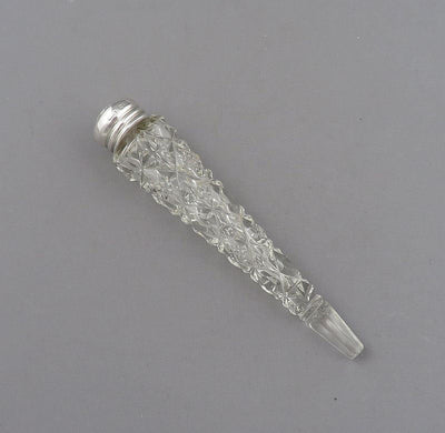 Edwardian Sterling Silver Perfume Bottle - JH Tee Antiques