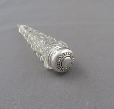 Edwardian Sterling Silver Perfume Bottle - JH Tee Antiques