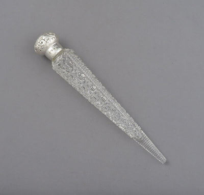 Victorian Sterling Silver Perfume Bottle - JH Tee Antiques