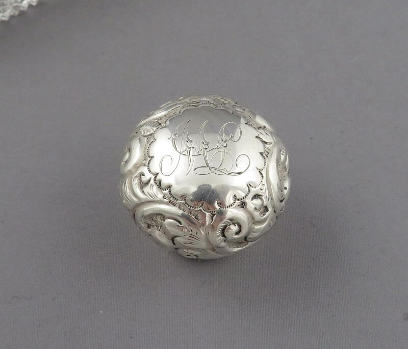 Victorian Sterling Silver Perfume Bottle - JH Tee Antiques