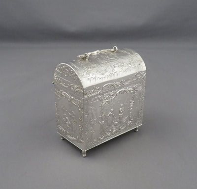 Figural German Silver Casket - JH Tee Antiques