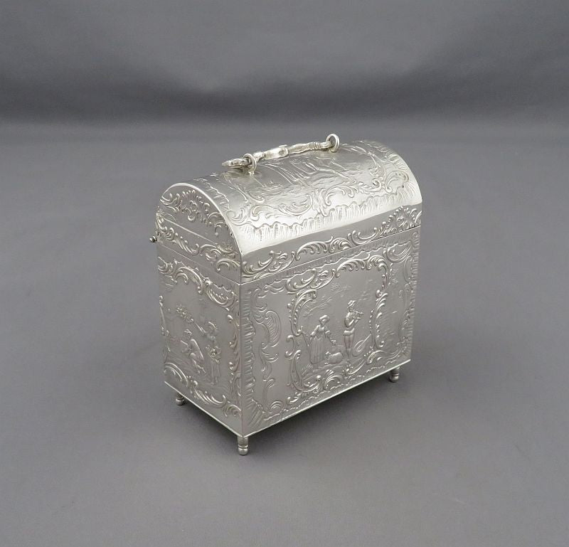 Figural German Silver Casket - JH Tee Antiques