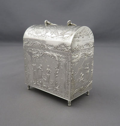 Figural German Silver Casket - JH Tee Antiques