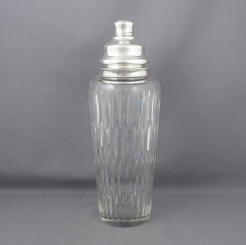 Massive Sterling Silver and Cut Glass Cocktail Shaker - JH Tee Antiques
