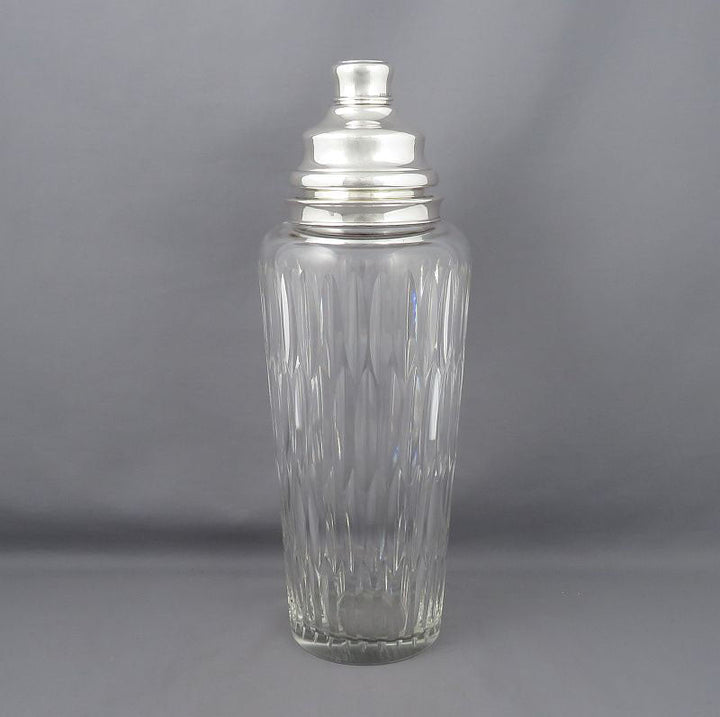 Massive Sterling Silver and Cut Glass Cocktail Shaker - JH Tee Antiques