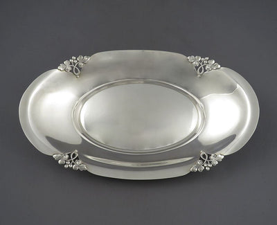 Mid Century Sterling Silver Bread Dish - JH Tee Antiques