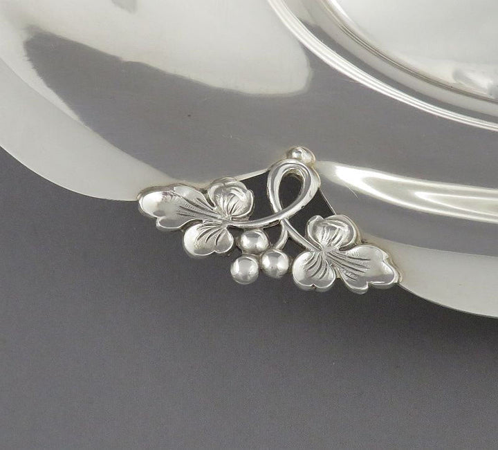 Mid Century Sterling Silver Bread Dish - JH Tee Antiques