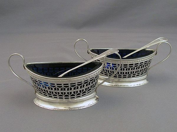 Pair of Dutch Silver Open Salts - JH Tee Antiques