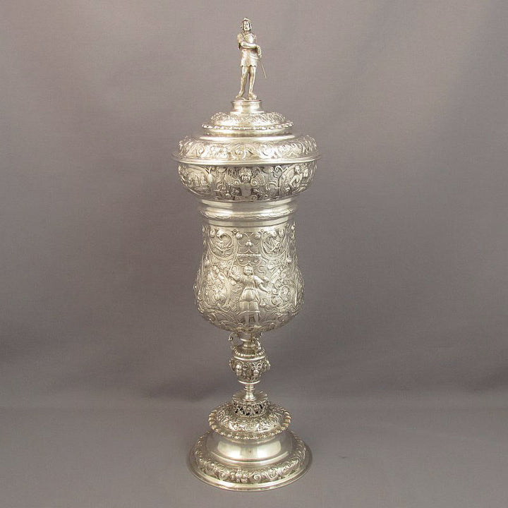German Silver Historismus Cup &amp; Cover - JH Tee Antiques