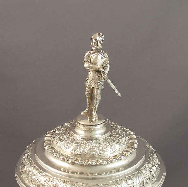 German Silver Historismus Cup &amp; Cover - JH Tee Antiques