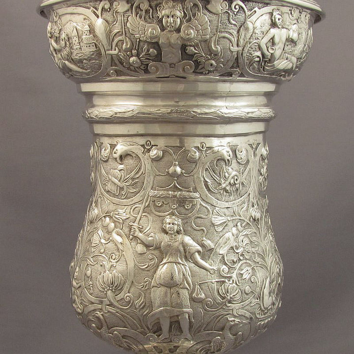 German Silver Historismus Cup &amp; Cover - JH Tee Antiques