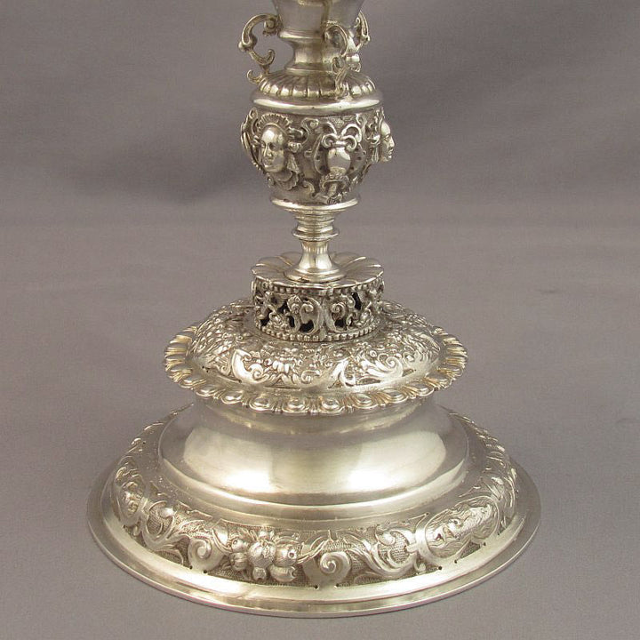 German Silver Historismus Cup &amp; Cover - JH Tee Antiques