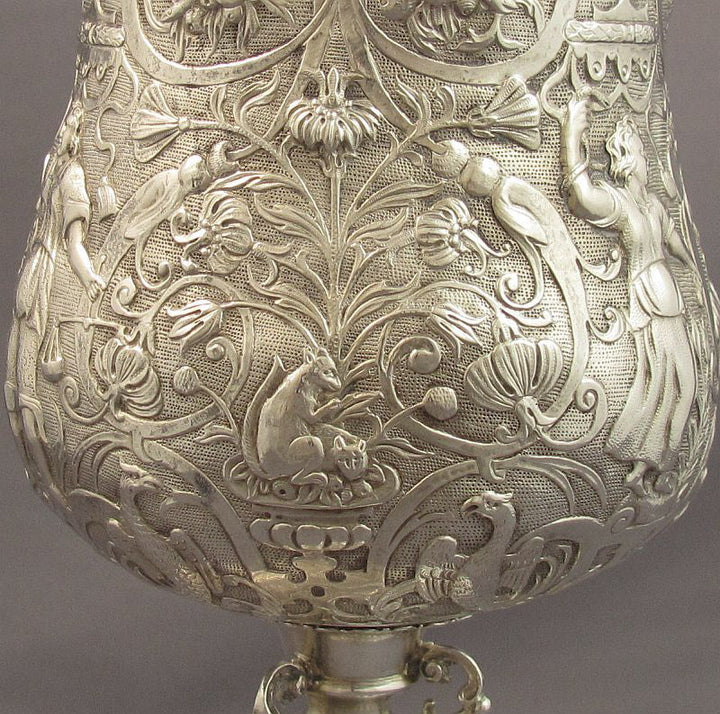 German Silver Historismus Cup &amp; Cover - JH Tee Antiques