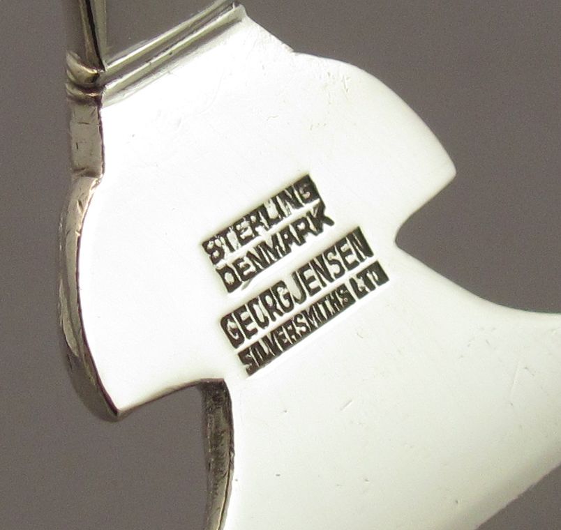 Georg Jensen Silver Fish Serving Knife &amp; Fork - JH Tee Antiques