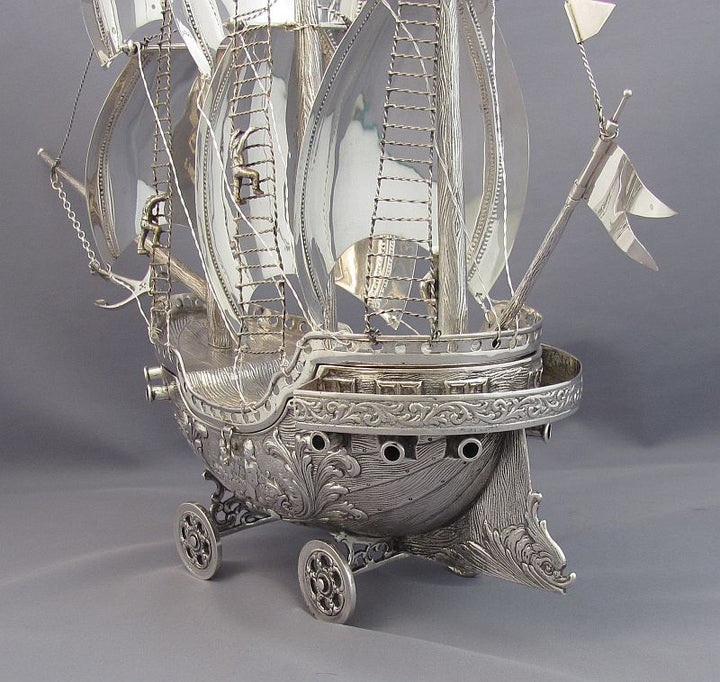 Spanish Sterling Silver Nef - JH Tee Antiques