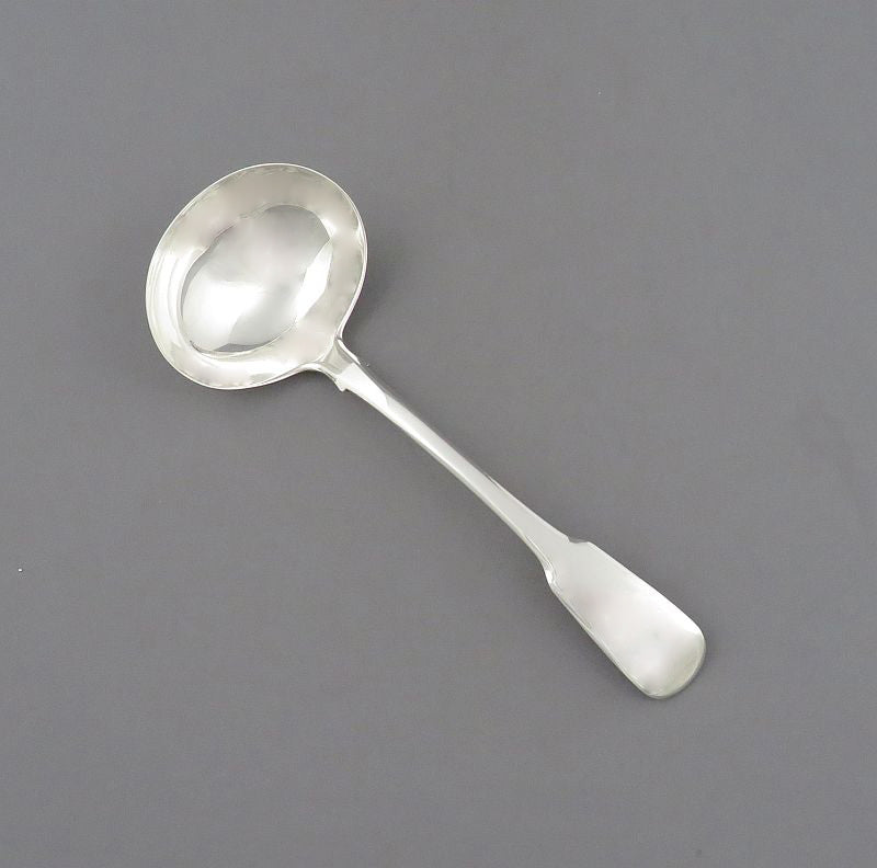 George III Fiddle Pattern Gravy Ladle - JH Tee Antiques