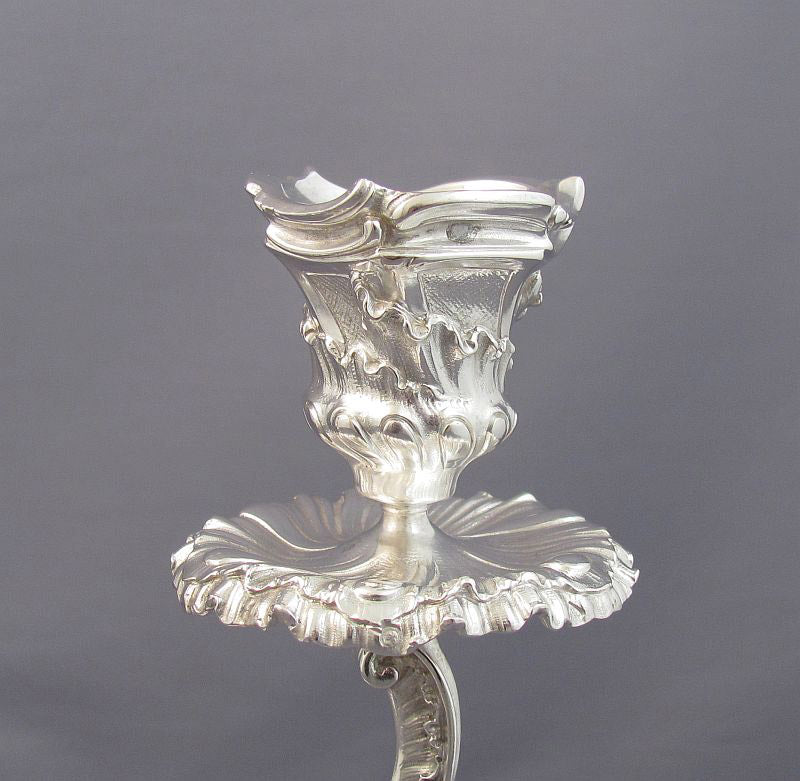 Pair of French Sterling Silver Candelabra - JH Tee Antiques