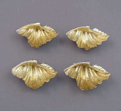 4 Victorian Silver Shell Form Salts - JH Tee Antiques