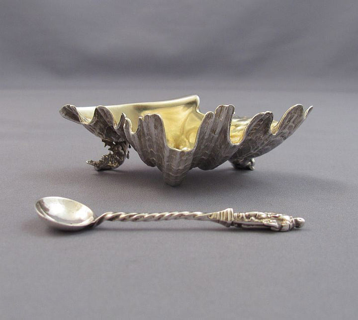 4 Victorian Silver Shell Form Salts - JH Tee Antiques