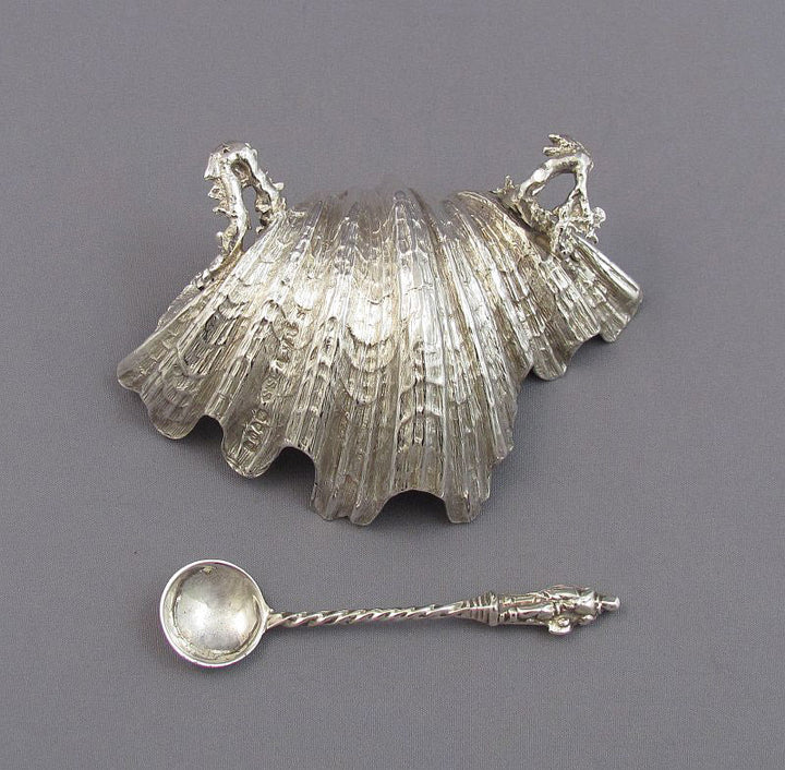 4 Victorian Silver Shell Form Salts - JH Tee Antiques