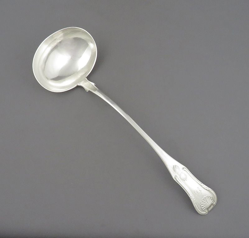 Scottish Provincial Silver Kings Pattern Soup Ladle - JH Tee Antiques