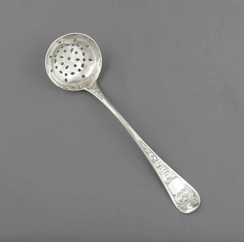 Antique Canadian Silver Sugar Casting Ladle - JH Tee Antiques