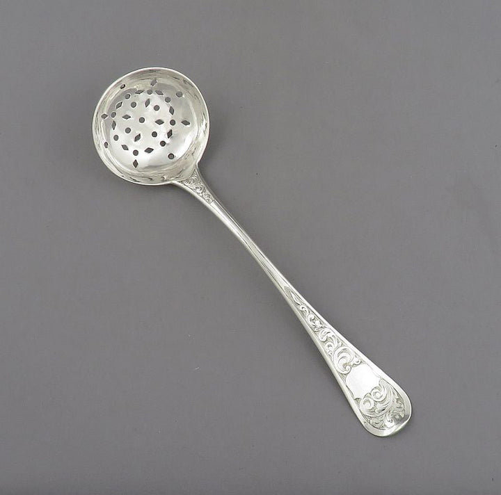 Antique Canadian Silver Sugar Casting Ladle - JH Tee Antiques