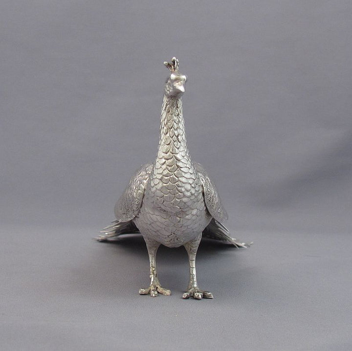Sterling Silver Peacock Figure - JH Tee Antiques
