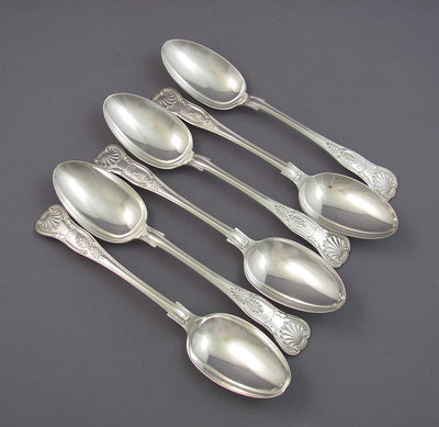 Set of 6 Kings Pattern Silver Tablespoons - JH Tee Antiques