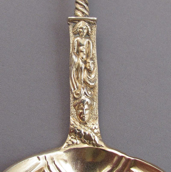 Victorian Silver Cream Ladle &amp; Sugar Spoon - JH Tee Antiques