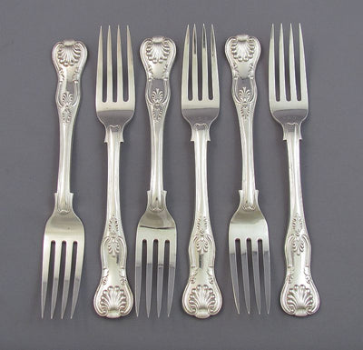 Set of 6 Canadian Silver Dinner Forks - JH Tee Antiques