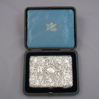 Victorian Silver Repoussé Card Case - JH Tee Antiques