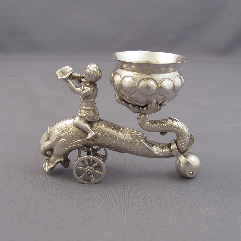 German Silver Figural Salts - JH Tee Antiques