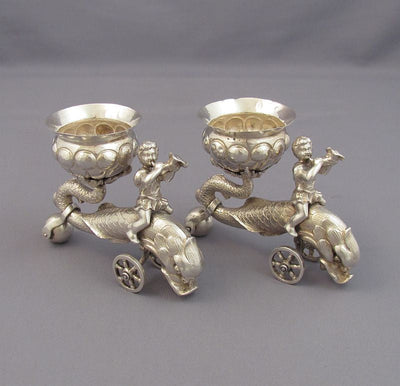 German Silver Figural Salts - JH Tee Antiques