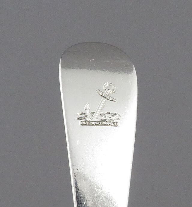 6 Old English Silver Dessert Spoons - JH Tee Antiques
