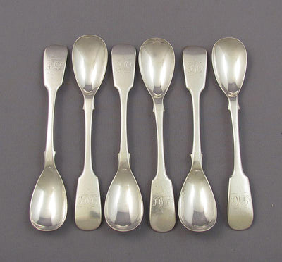6 Antique Canadian Silver Egg Spoons - JH Tee Antiques