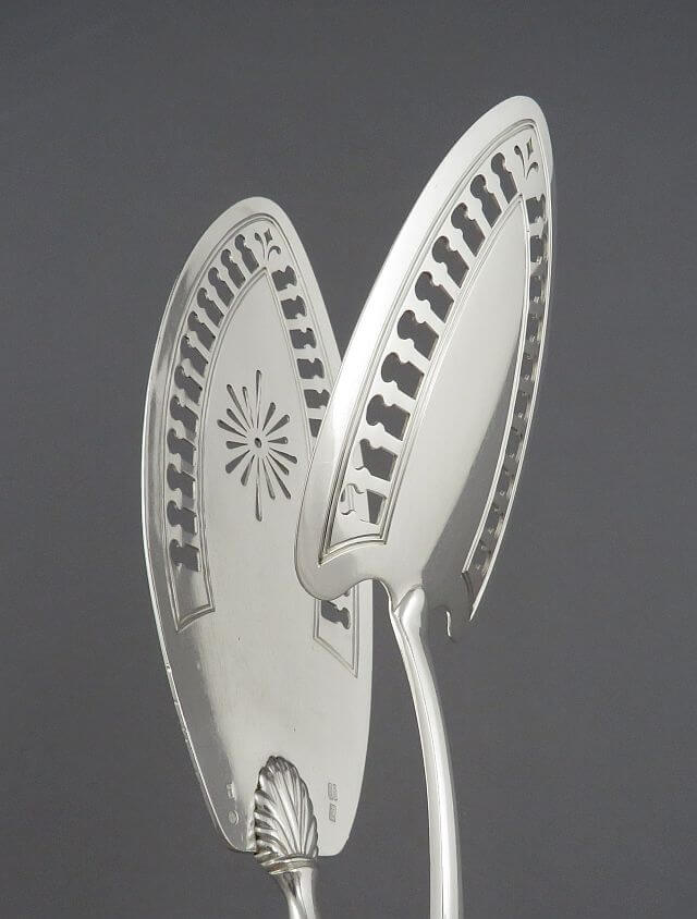 Russian Silver Fish Serving Tongs - JH Tee Antiques