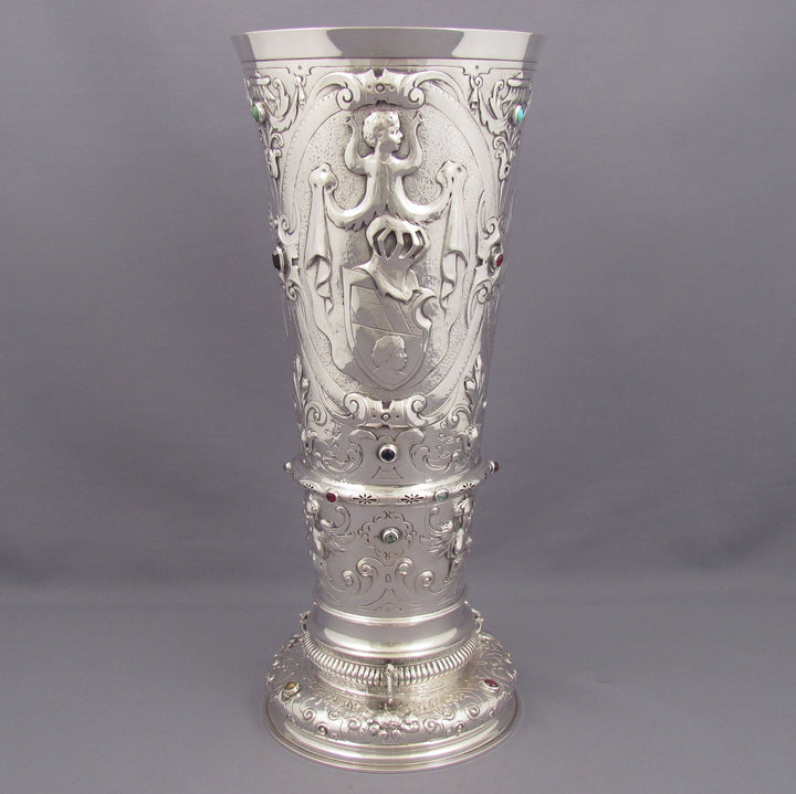 German Silver Historismus Vase - JH Tee Antiques