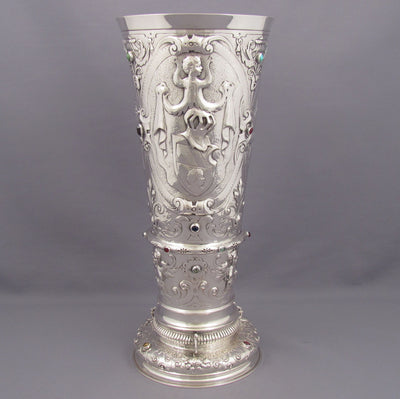 German Silver Historismus Vase - JH Tee Antiques