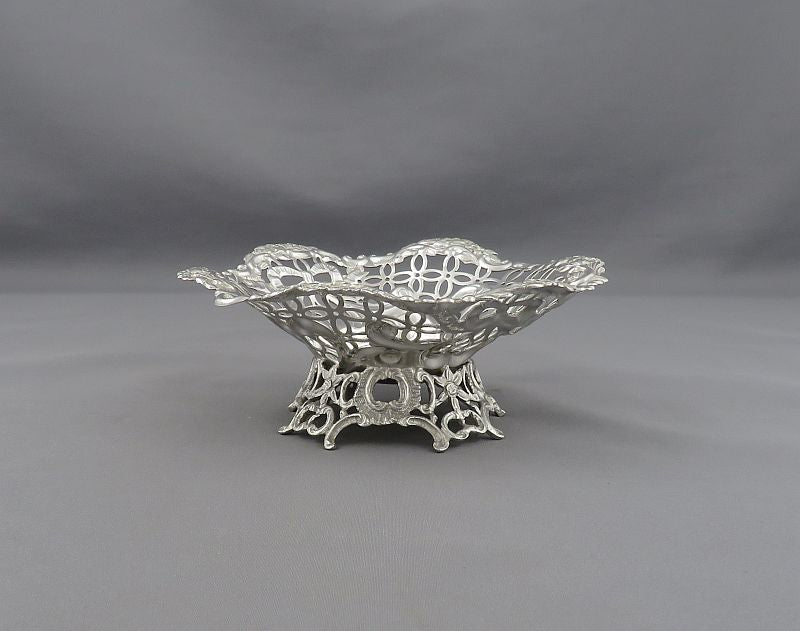 Pair of Victorian Silver Bon Bon Dishes - JH Tee Antiques