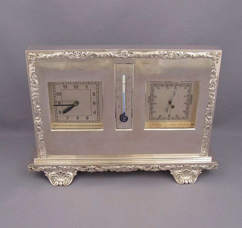 Large Austrian Silver Desk Set - JH Tee Antiques