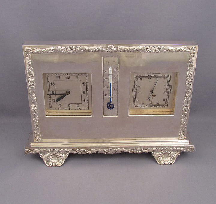 Large Austrian Silver Desk Set - JH Tee Antiques