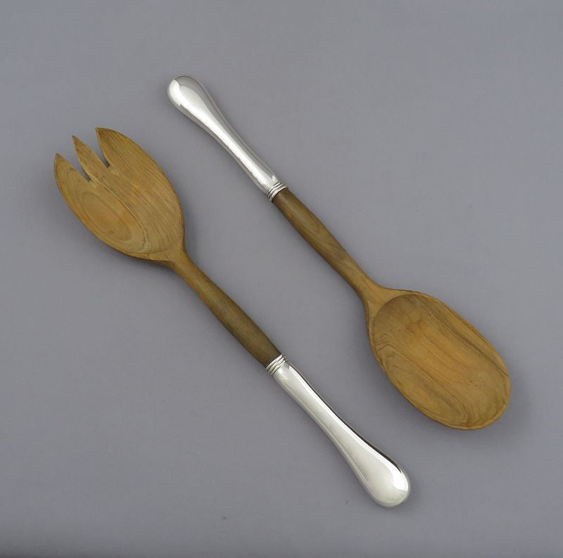 Birks Old English Sterling Silver Salad Servers - JH Tee Antiques
